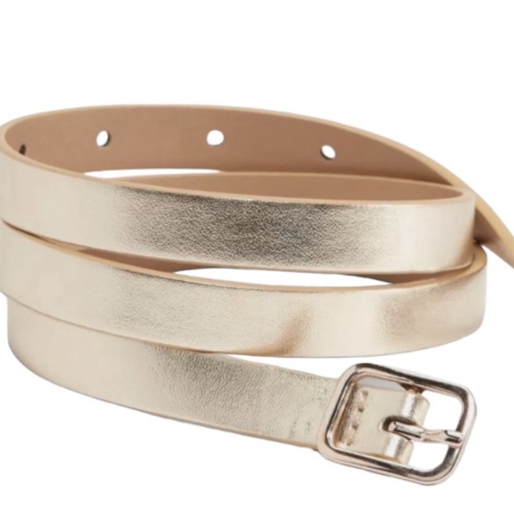 Old Navy Women’s Skinny Metallic Gold Belt 0.75” Size XL-XXL (16-18) - Picture 1 of 4
